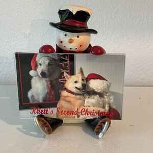 Festive Snowman Picture Frame - Red and White